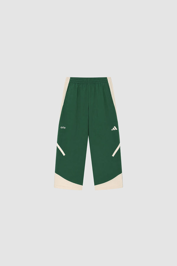 Arte for adidas Z.N.E. track pants in Green/Cream, Front view