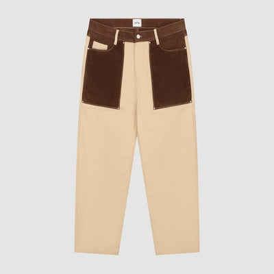 Multi Fabric Pants - Cream