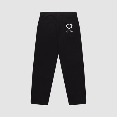 Poage Back Heart Pants - Black