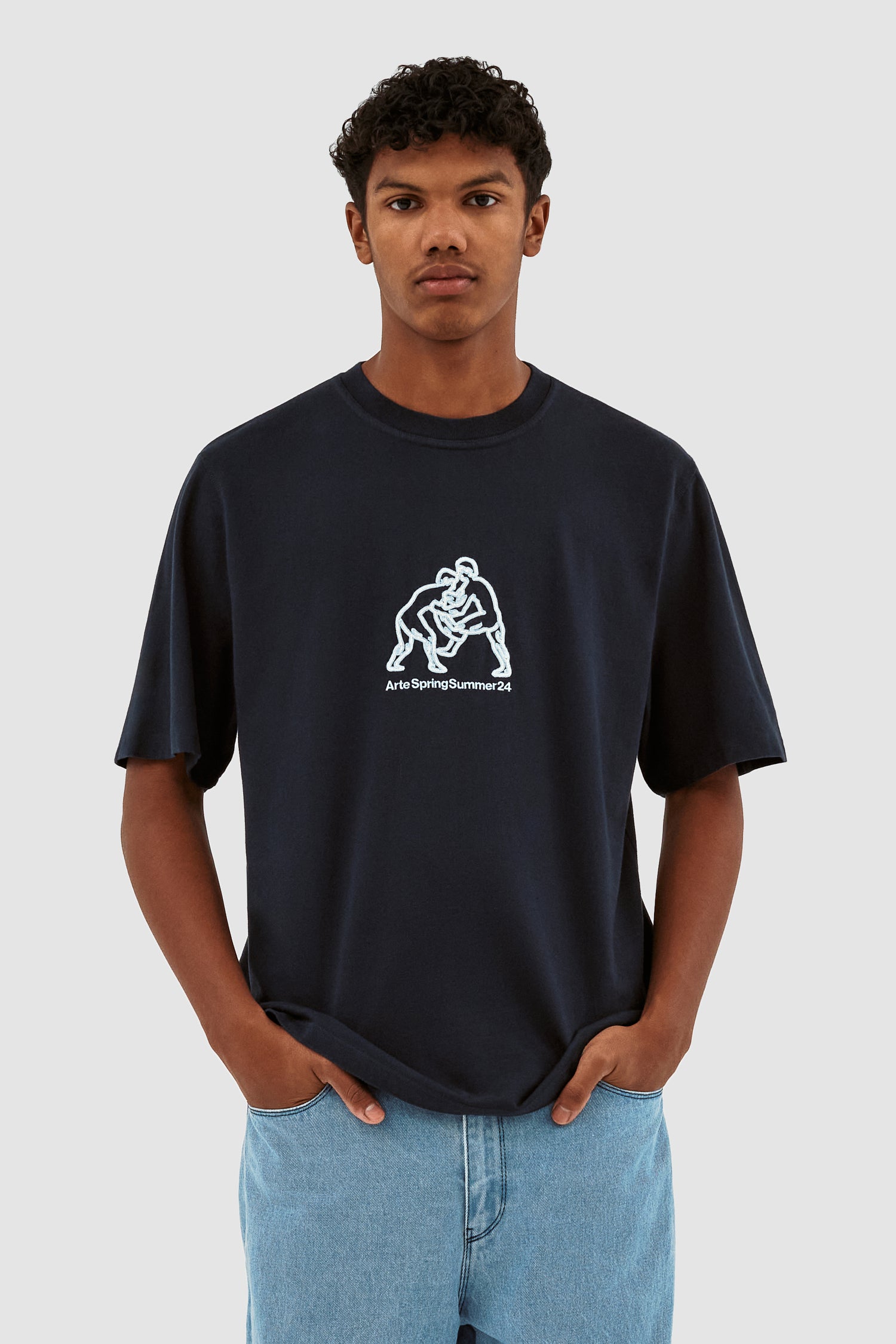 Teo Fighter Front T-shirt - Navy