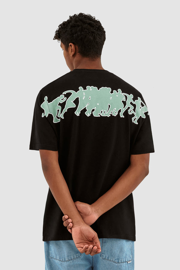 Teo Back Multi Runner T-shirt - Black