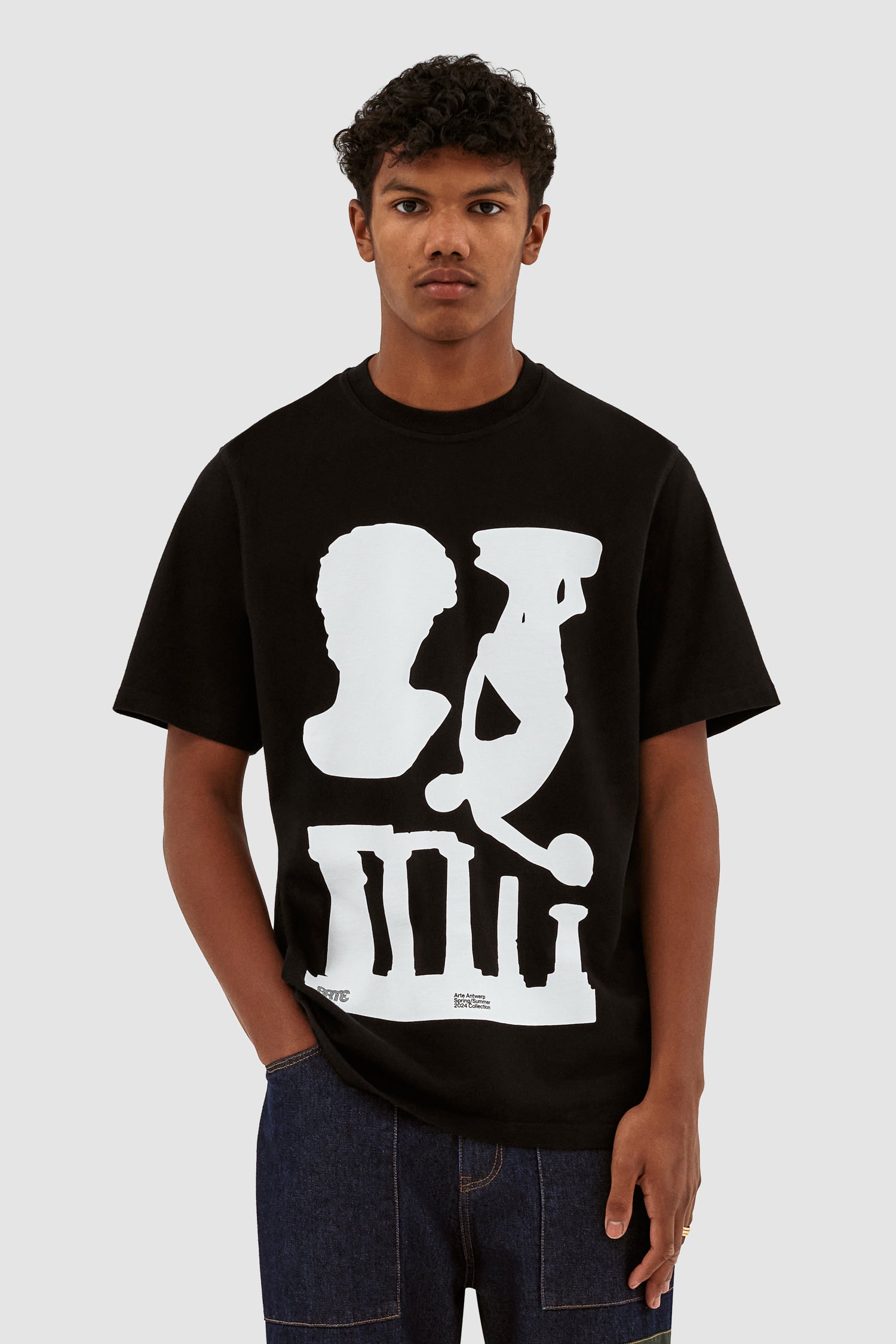 Teo Print T-shirt - Black