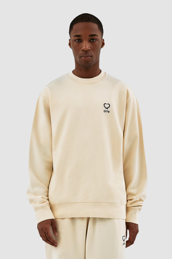 Carlos Small Heart Crewneck - Cream