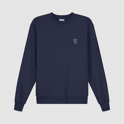Carlos Small Heart Crewneck - Navy