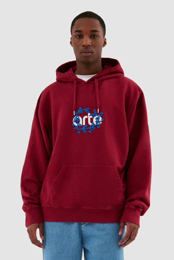Hank Arte Front Hoodie - Bordeaux