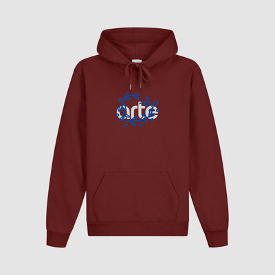 Hank Arte Front Hoodie - Bordeaux