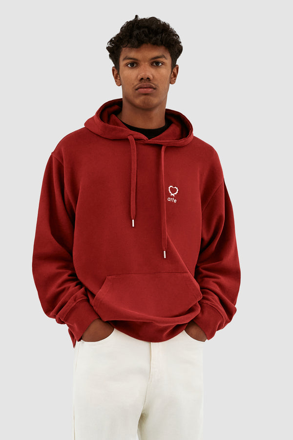 Hank Small Heart Hoodie - Bordeaux