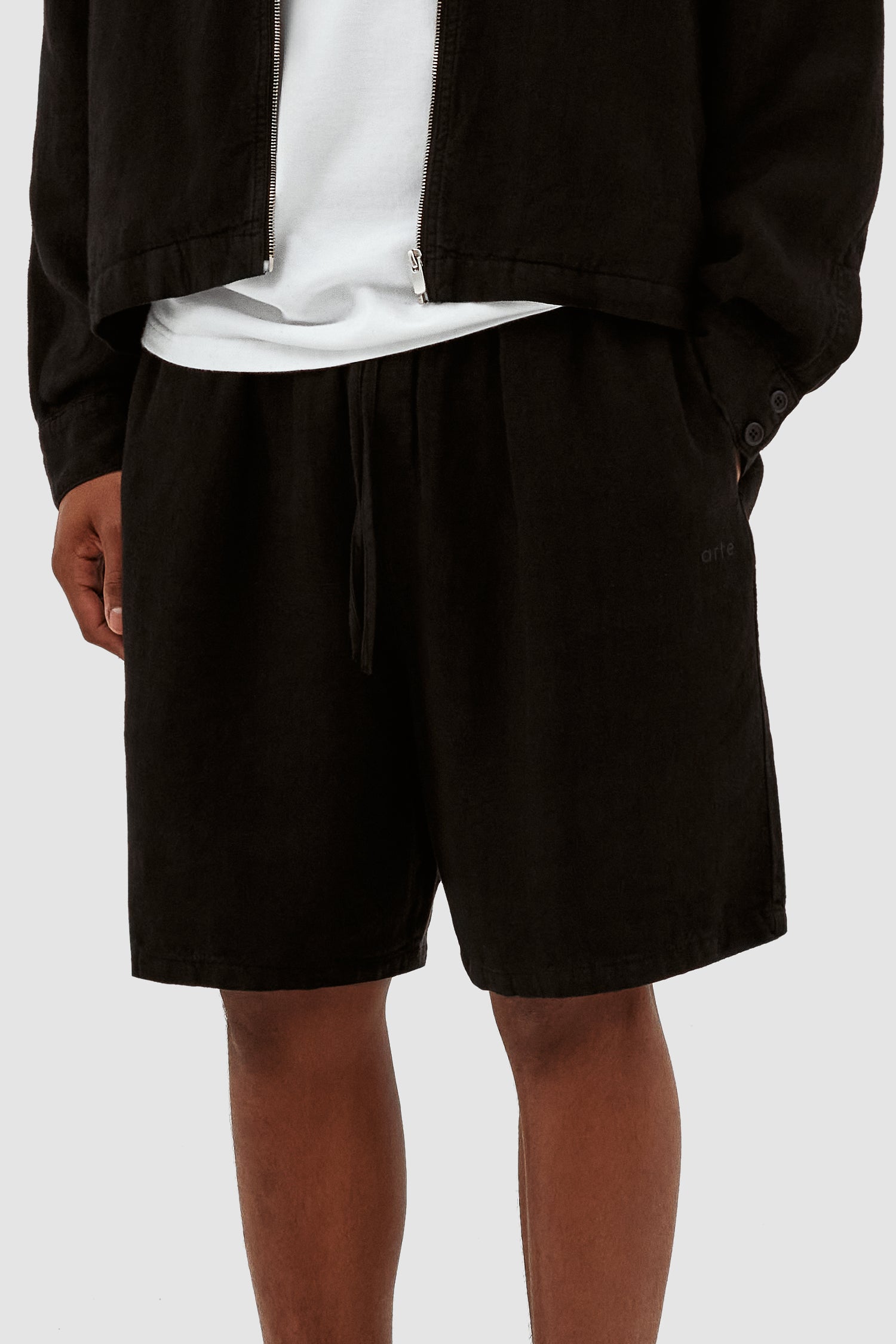 Jan Linnen Shorts - Black