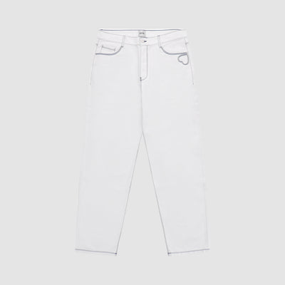 Poage Heart Detail Pants - White