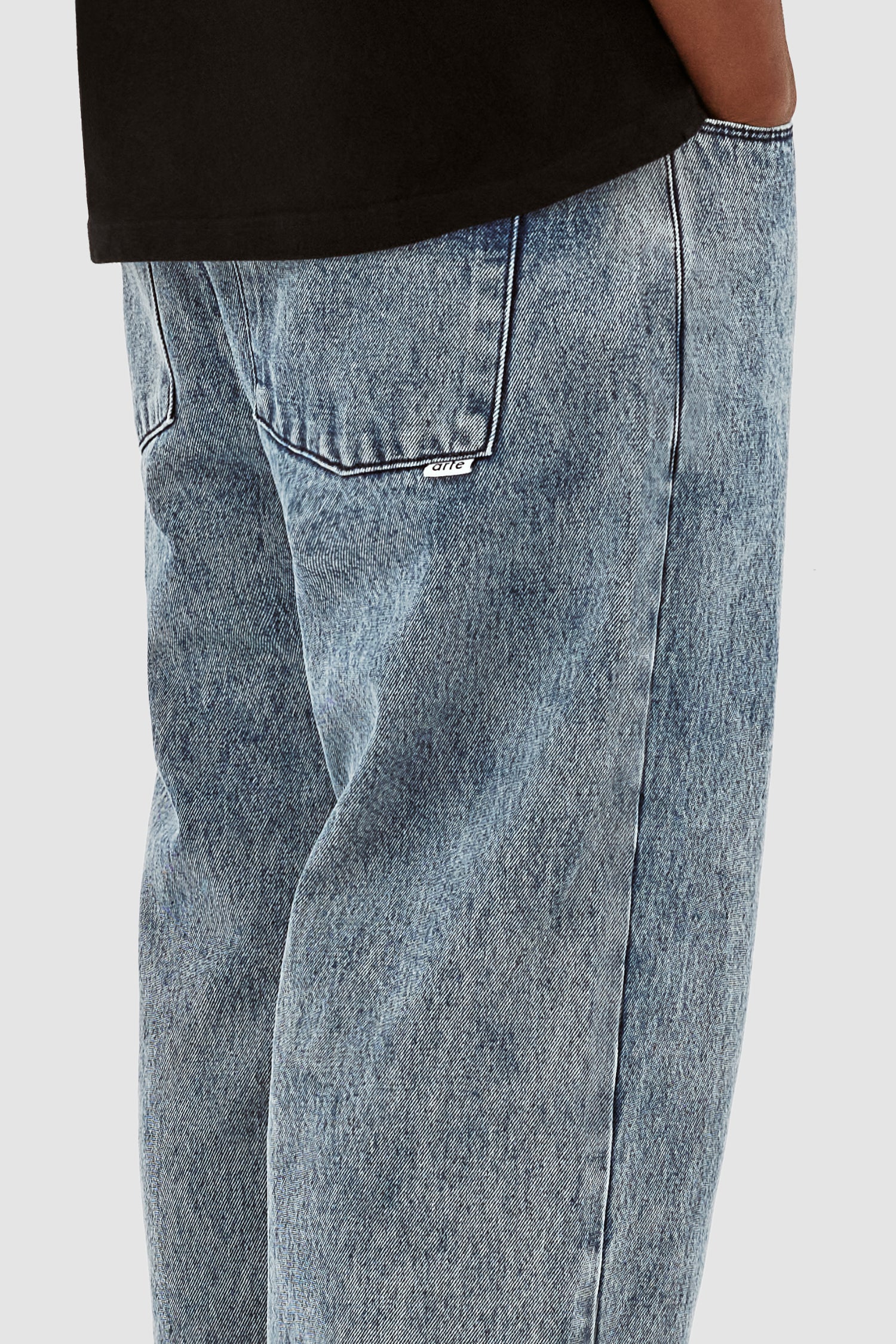 Poage Belt Detail Pants - Denim Vintage