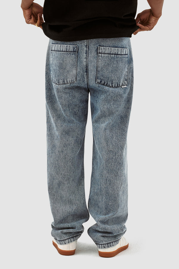 Poage Belt Detail Pants - Denim Vintage