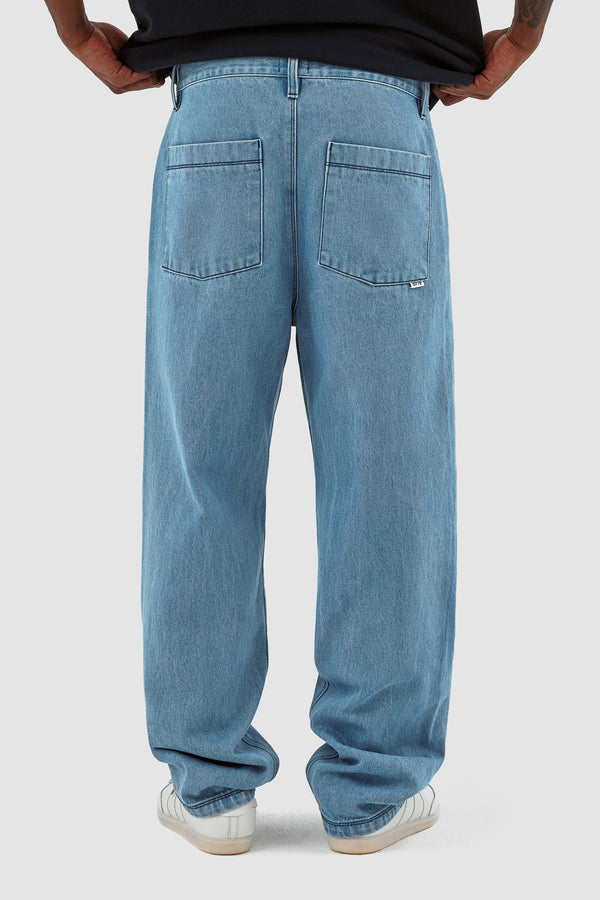 Poage Belt Detail Pants - Denim Bleach