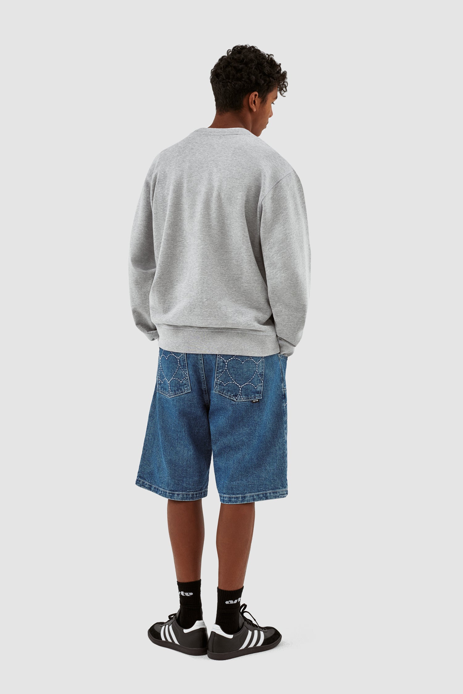 Serena Heart Shorts - Denim Bleach