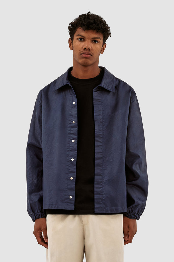 Jules Coach Waxed Denim Jacket - Navy