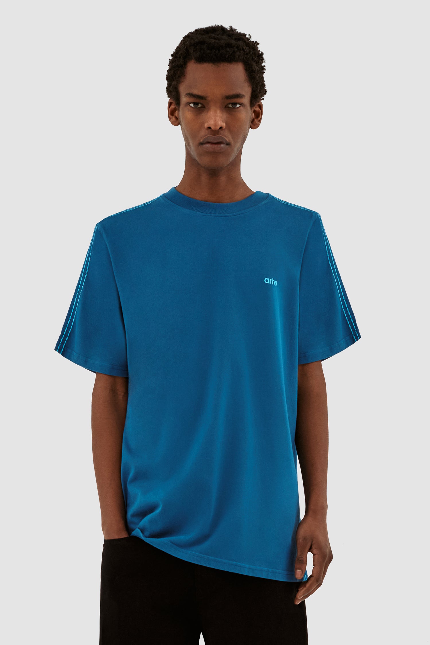 Trevor Detail Sleeve Shirt - Blue