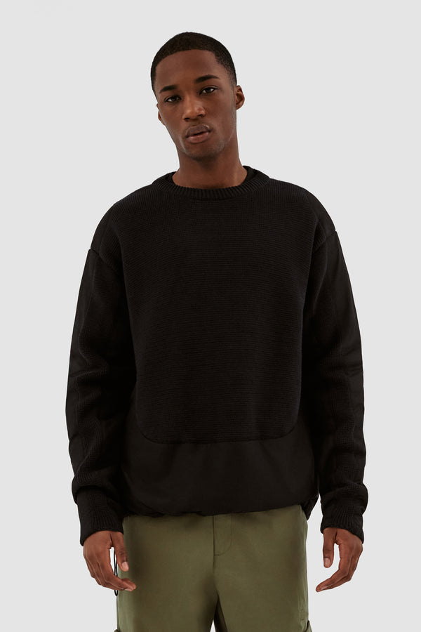 Kris Contrast Sweater - Black