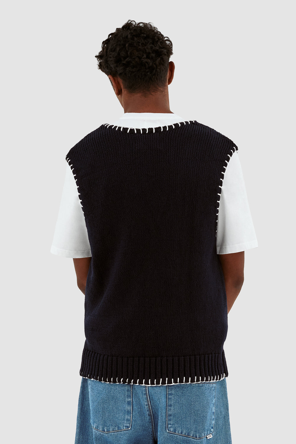 Karl Stitching Vest - Navy