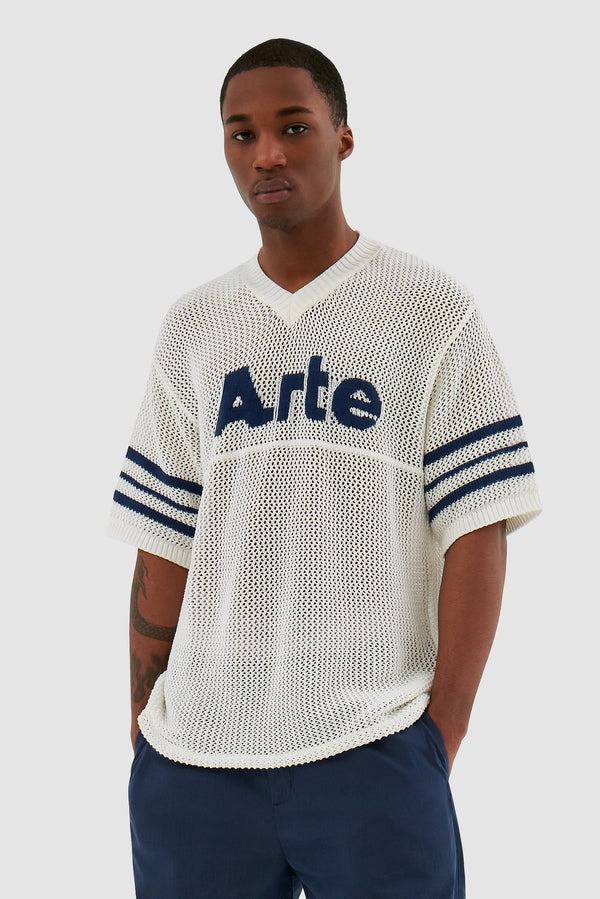 Shane Knit Stripe Shirt - White