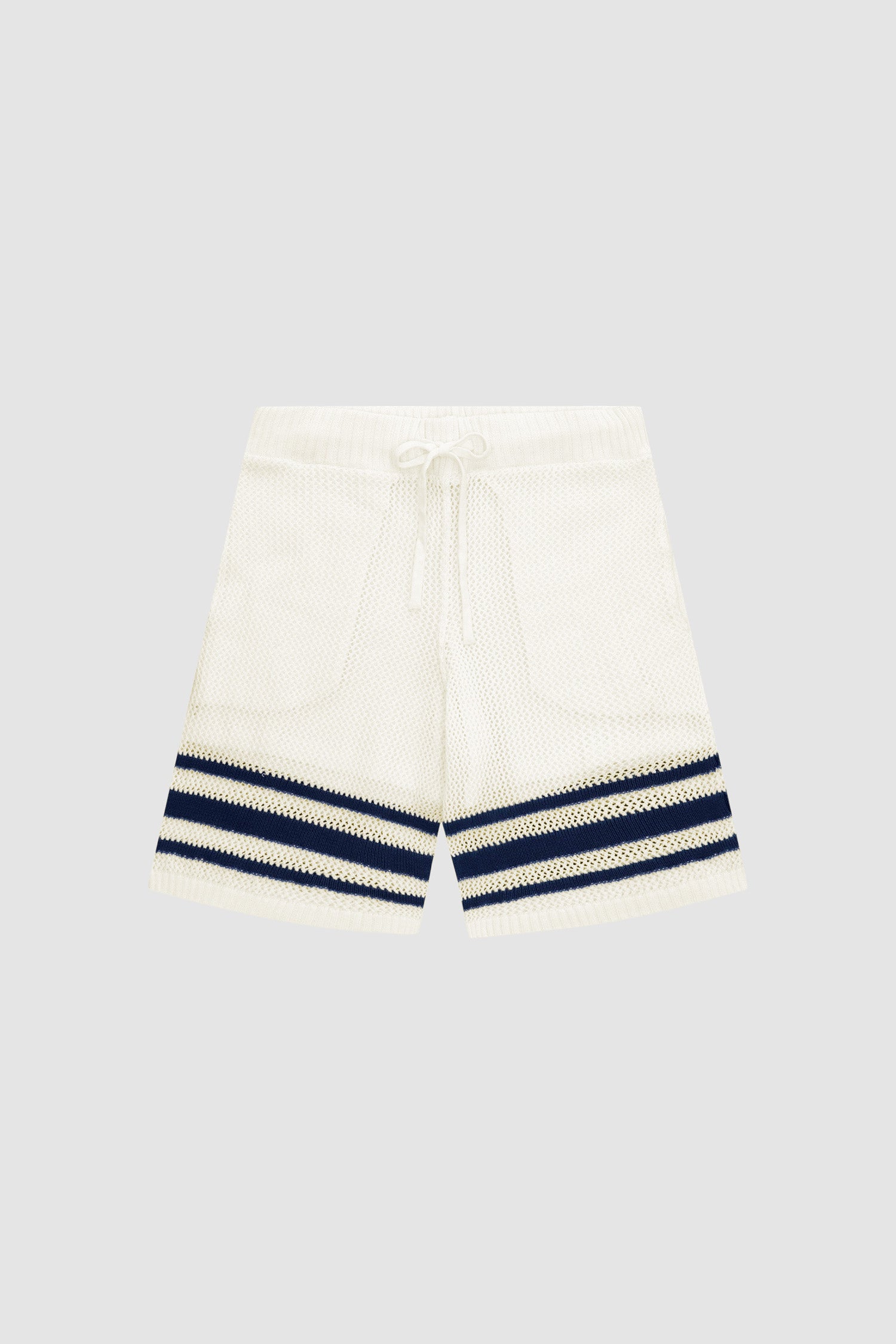 Shane Knit Stripe Short - White