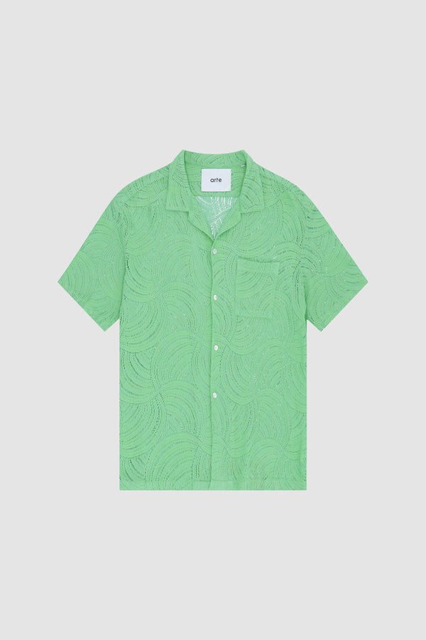 Stan Croche Shirt in Green, front view