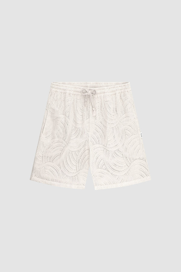 Stan Croche Shorts in Cream, front view