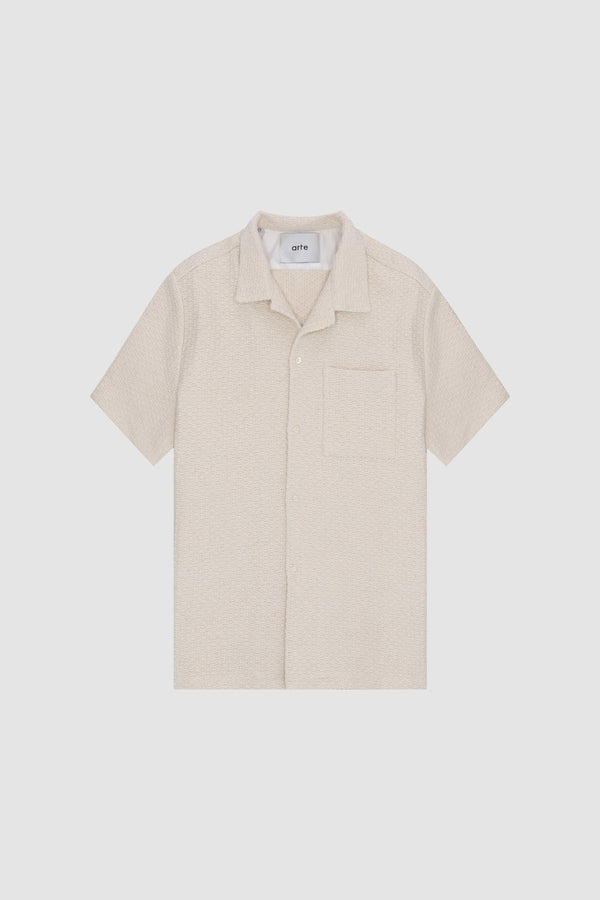 Smith Shirt in Cream, front view