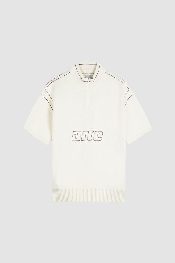 Kane Logo Knit in Cream, front view