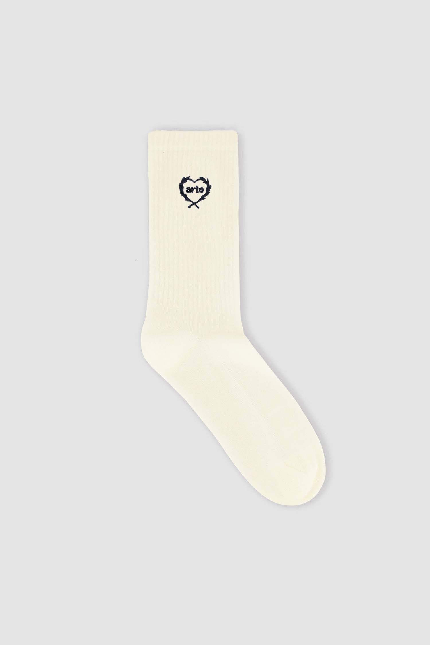 Arte Small Heart Socks - Cream