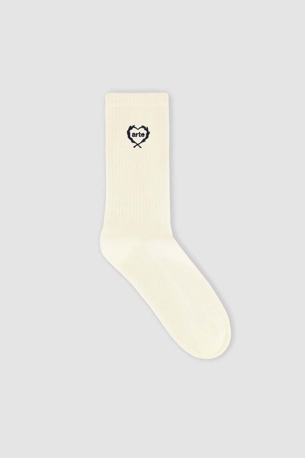 Arte Small Heart Socks - Cream
