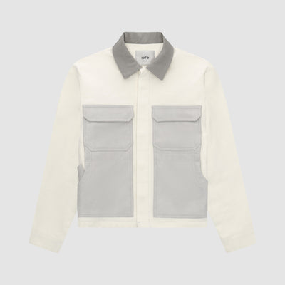 John Contrast Jacket - Cream/Grey