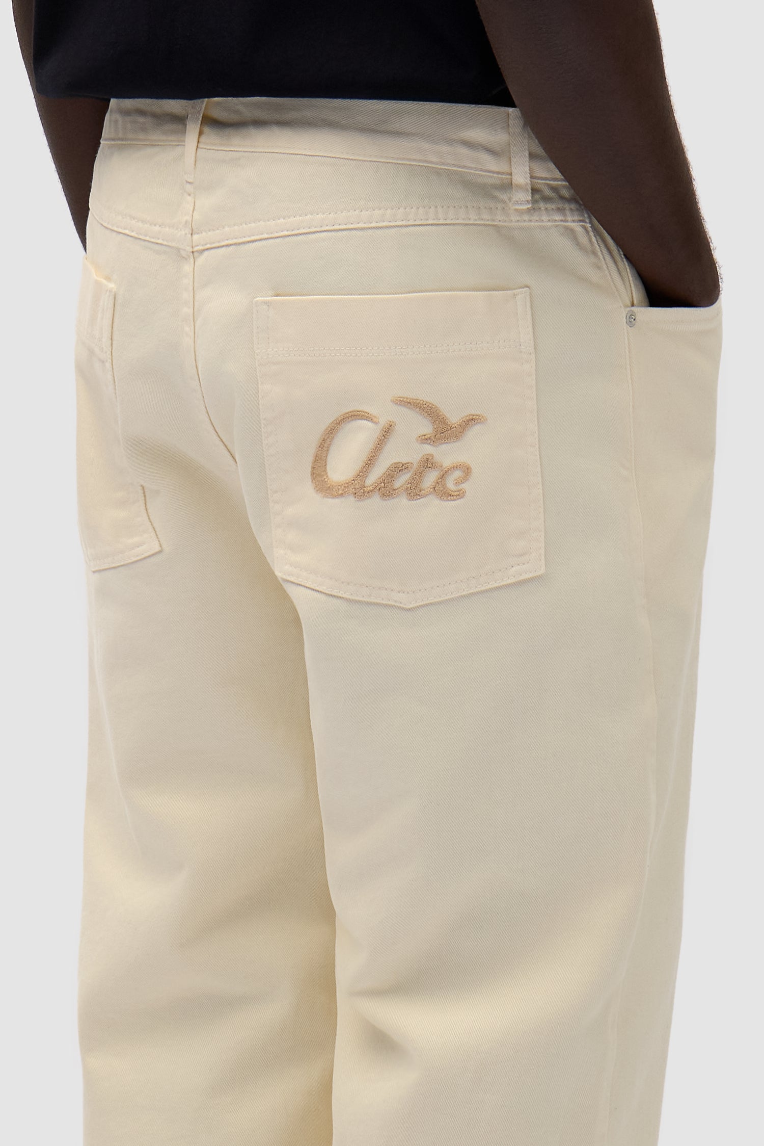 Back Bird Pants - Cream