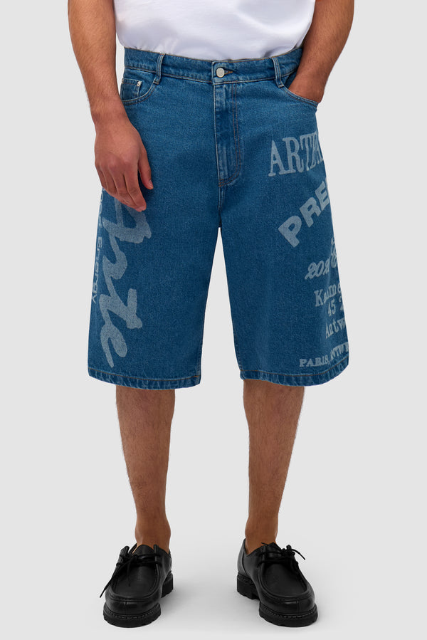 Arte Print Shorts - Denim Bleach - Arte Antwerp