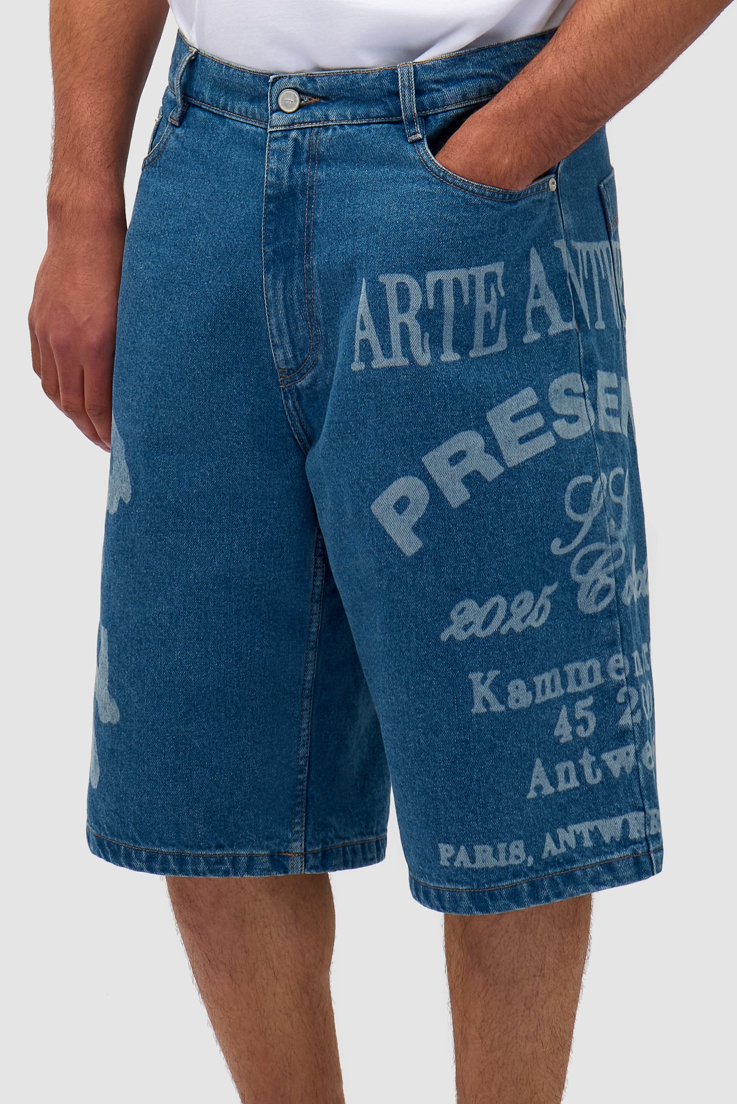 Arte - Short imprimé - Denim Bleach