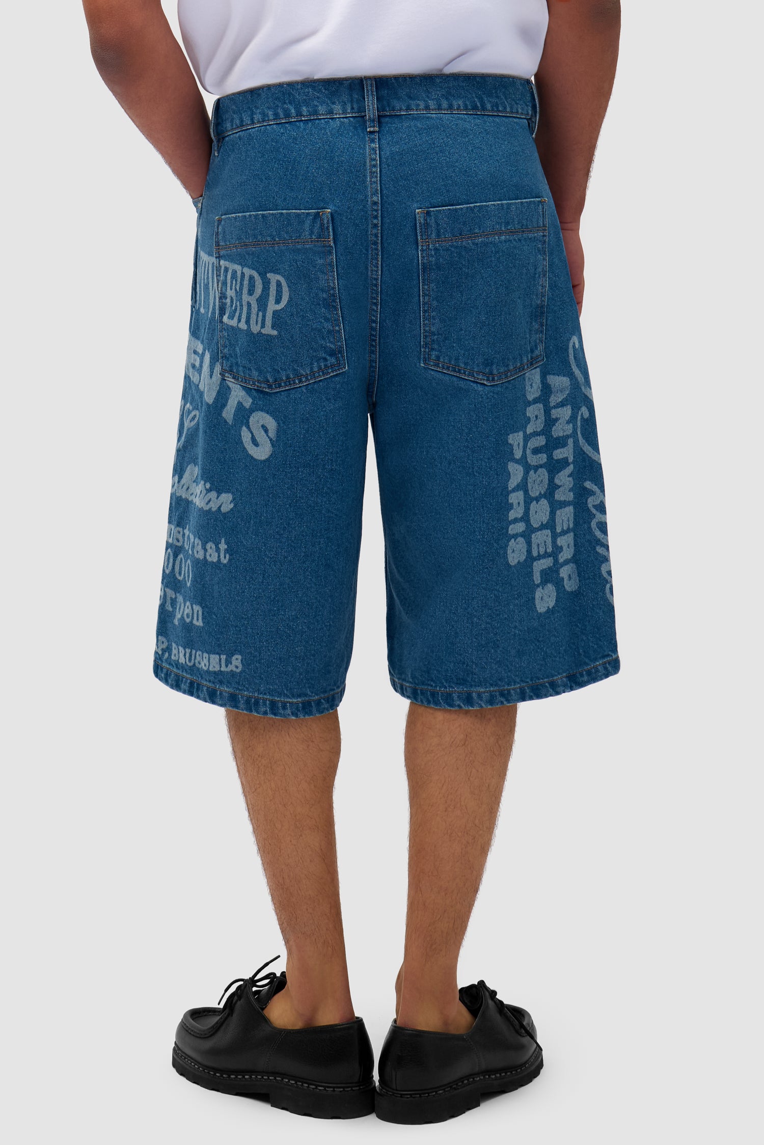 Arte Print Shorts - Denim Bleach