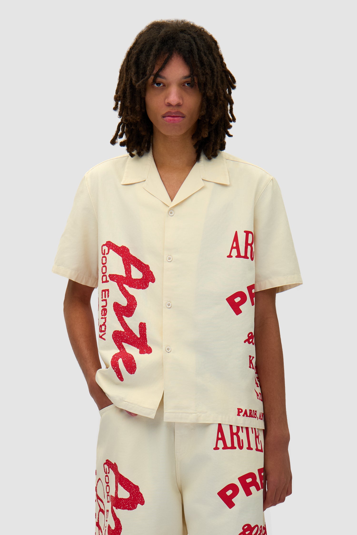 arte antwerp Chemise imprimée rouge - Crème