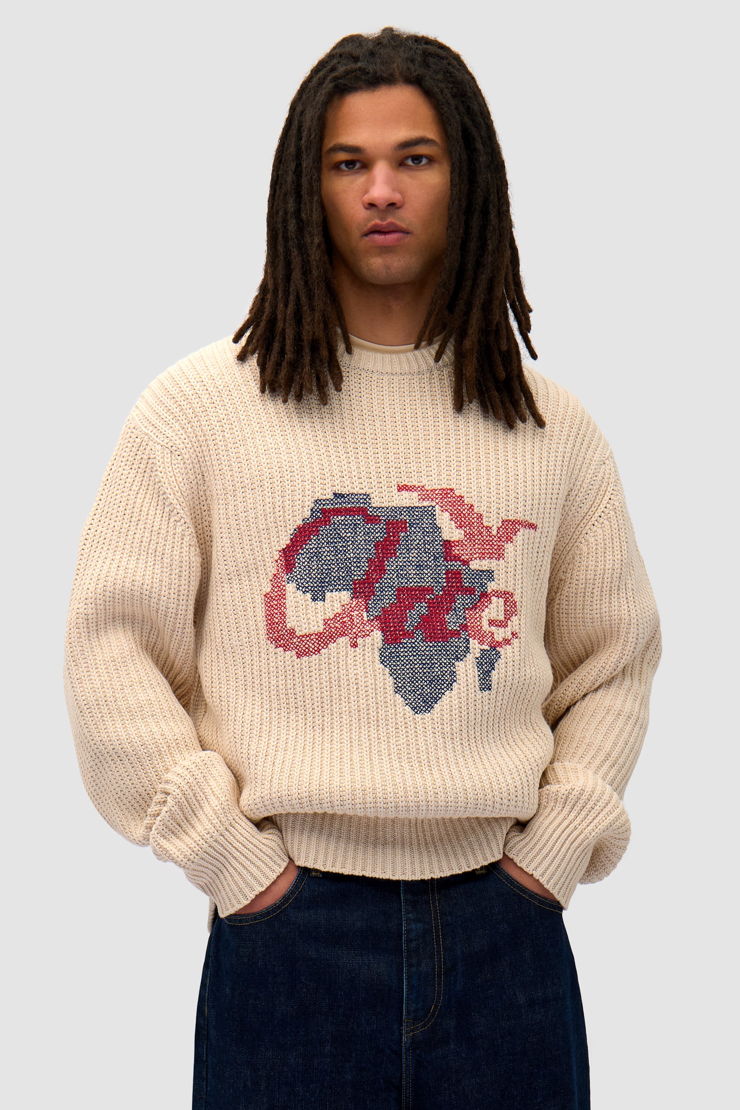 Cross Stitch Knit - Cream