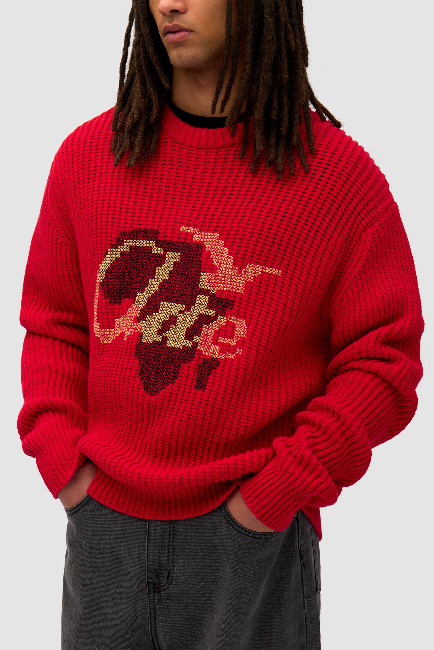 Cross Stitch Knit - Red