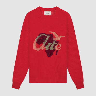 Point de croix tricoté - Rouge