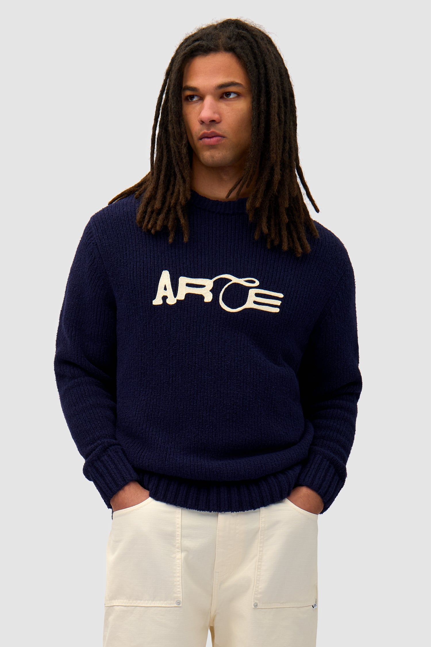 Logo Knit Sweater - Navy