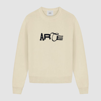 Pull en maille avec logo - Crème