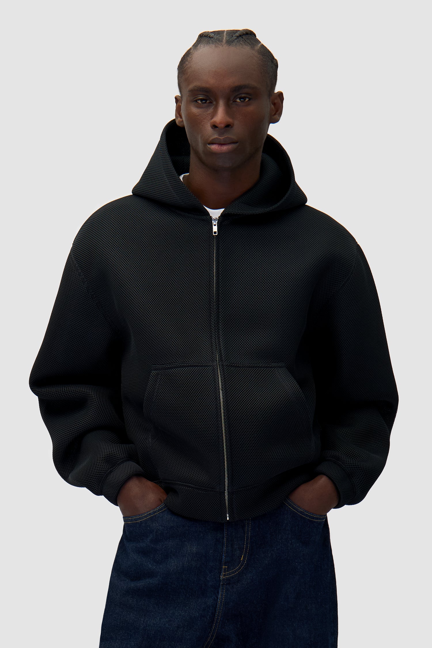 Mesh Hooded Jacket - Black