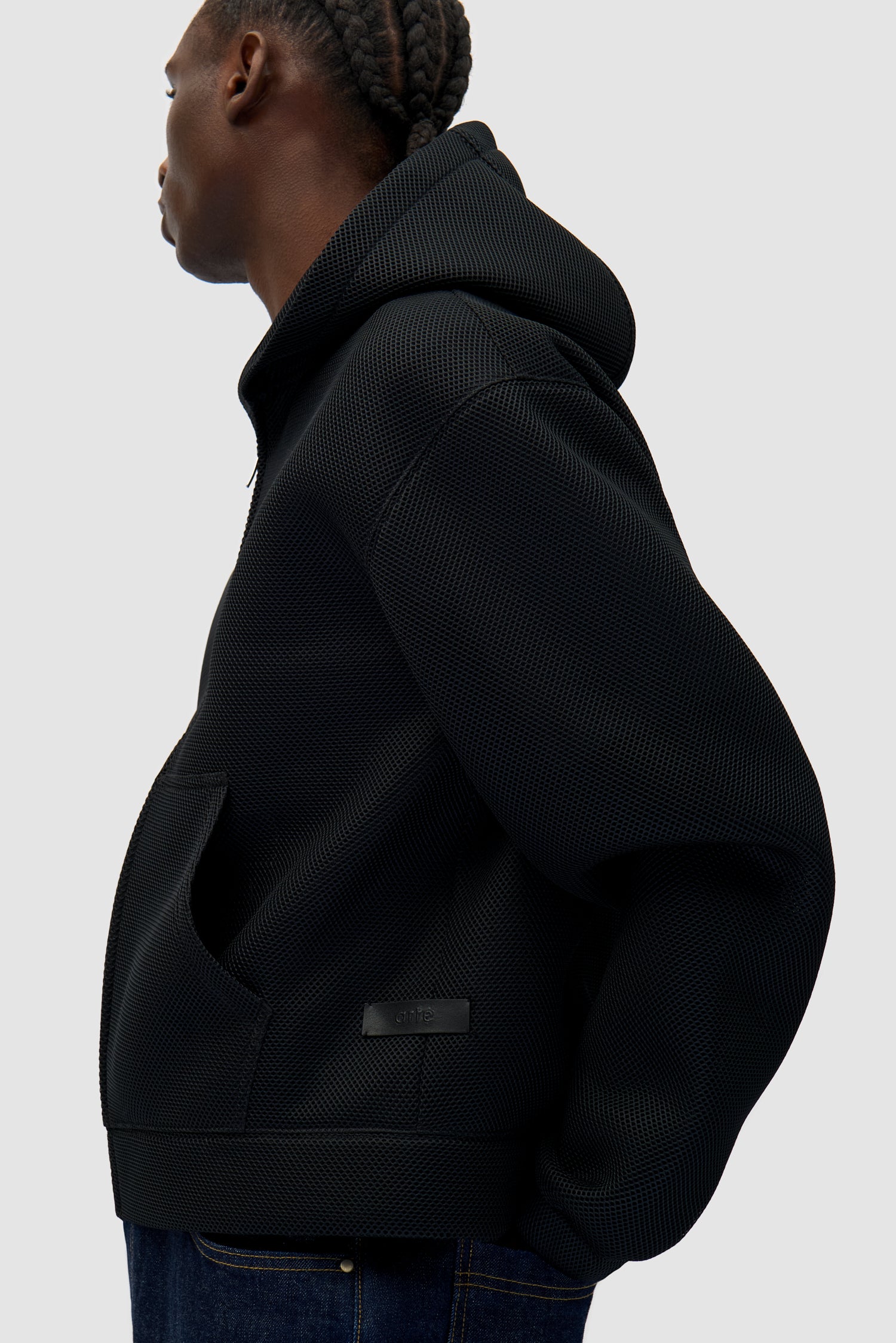 Mesh Hooded Jacket - Black