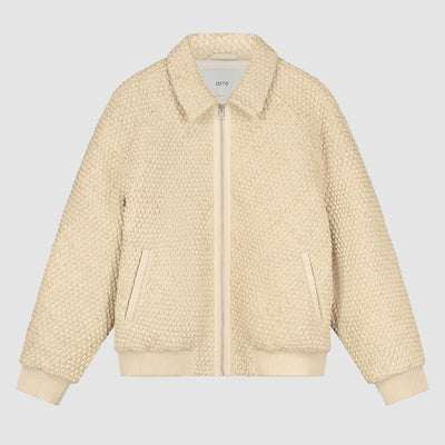 Leather Braided Jacket - Cream