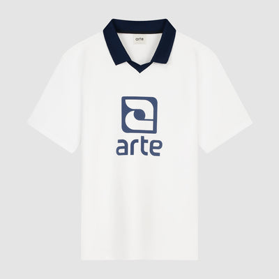 Logo Collar T-shirt - White/Navy