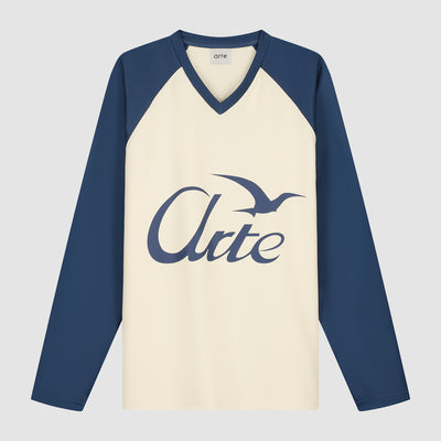 Manches longues avec Bird Logo - Marine/Crème