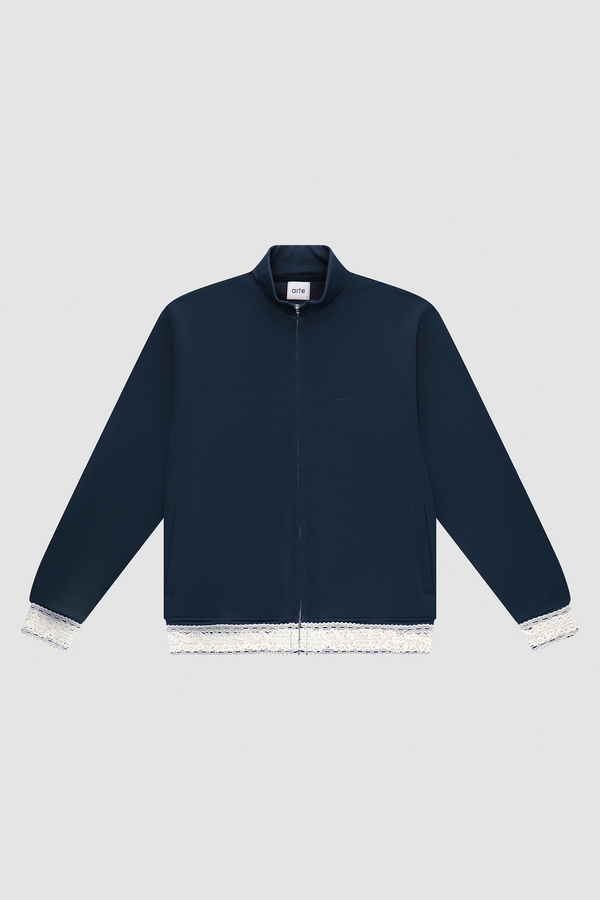 Trim Jacket in Navy, front view
