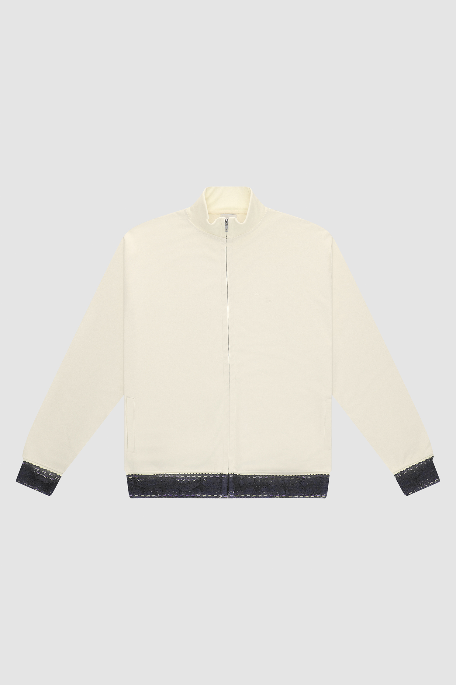 Trim Jacket in Cream, front view