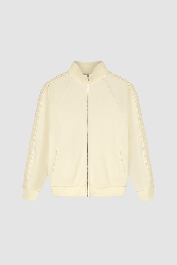 Braid Strip Jacket in Cream, front view