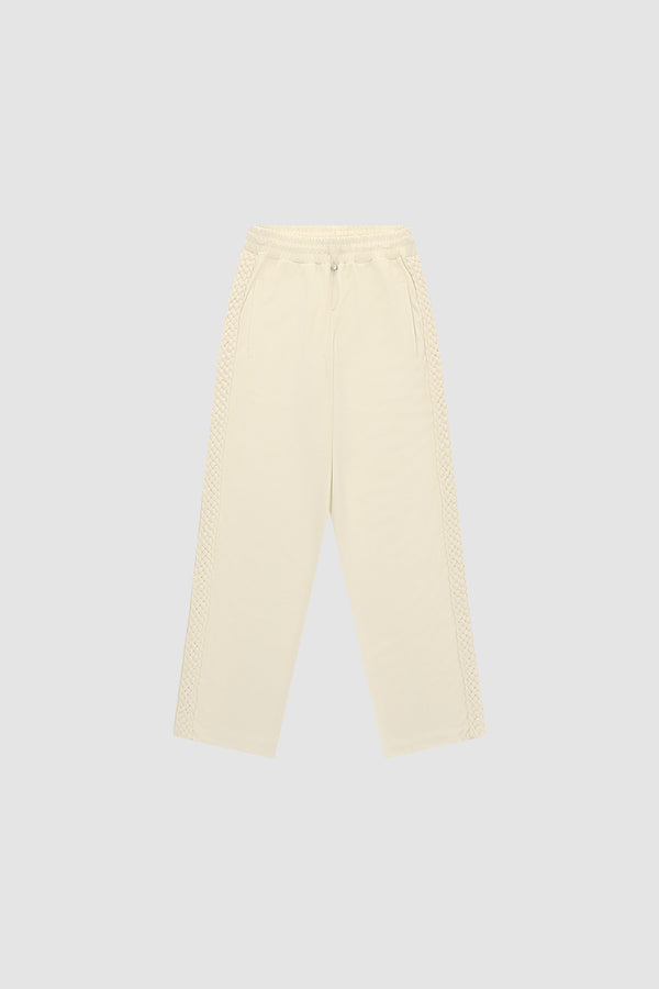 Braid Strip Pants in Cream, front view