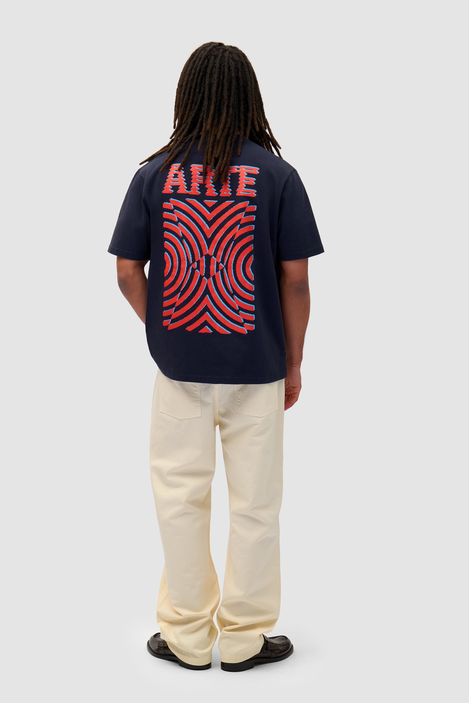 Mural Back Print T-shirt - Navy